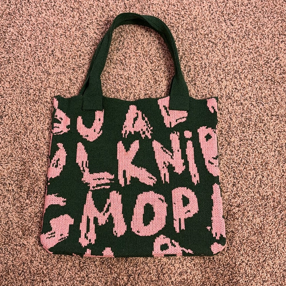 Alphabet knitted bag